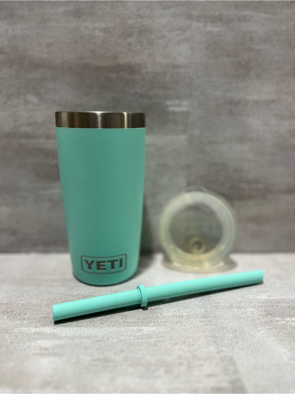YETI Rambler Jr. 10 Oz Tumbler with Silicone Straw Lid Seafoam